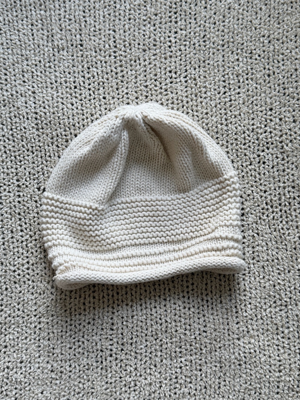 Cream Knit Beanie